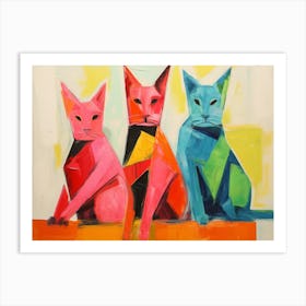 Three Cats 25 Art Print