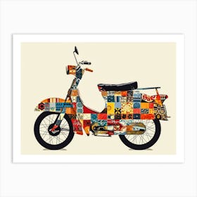 Vintage Colorful Scooter 27 Art Print