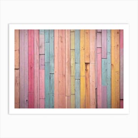 Colorful Wooden Wall 1 Art Print