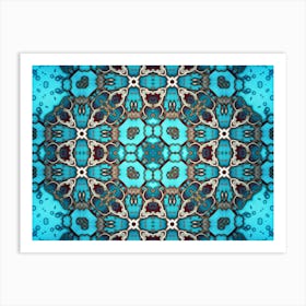 Abstraction Blue Watercolor And Alcohol Ink Pattern And Texture 1 Art Print