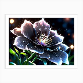 Black Flower Art Print