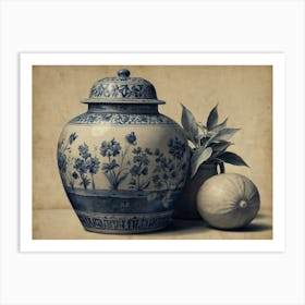 Chinese Vase Hamptons style Art Print