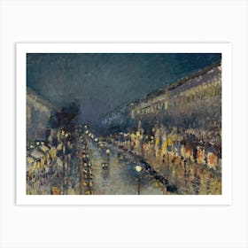 Boulevard Montmartre At Night, Camille Pissarro Art Print