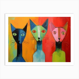 Three Cats 27 Art Print