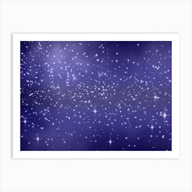 Blue Color Shining Star Background Art Print