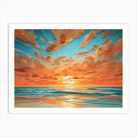 Sunset At The Beach 37 Art Print