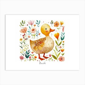 Little Floral Duck 1 Poster Art Print
