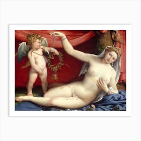 Venus And Cupid, Lorenzo Lotto Art Print
