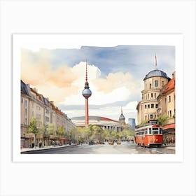 Berlin Watercolor Drawing 3 Art Print