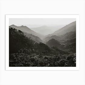 Black And White Mountain Landscape Art Print