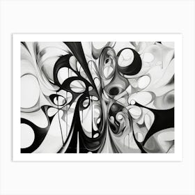 Transformation Abstract Black And White 6 Art Print