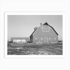 Barn And Machine Shed Of G, H, West, Owner Operator Of Three Hundred Twenty Acres Near Estherville, Iowa Art Print