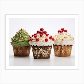 Christmas Cupcakes Art Print