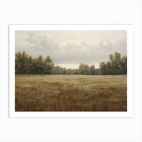 Antique Farm Field Painting Art Print