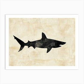 Grey Shark Silhouette 3 Art Print
