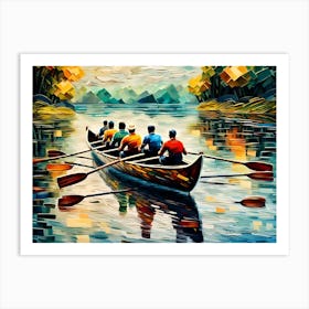 Lake with a Boat Art Print