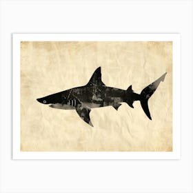 Wobbegong Shark Silhouette 2 Art Print