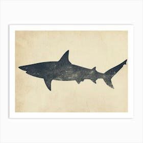 Mako Shark Grey Silhouette 5 Art Print