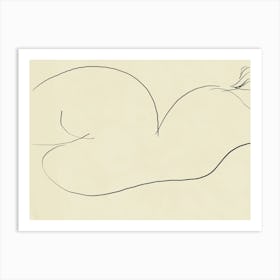 Nude minimal line art Art Print