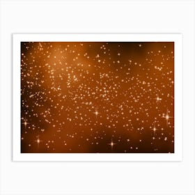 Dark Orange Shining Star Background Art Print