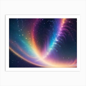 An Abstract Image Of A Colorful Nebula In Space Art Print