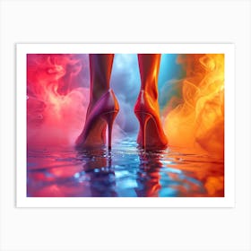 High Heels In The Rain Art Print