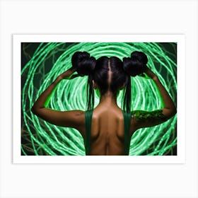 Sexy Woman In Green Dress Art Print