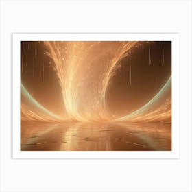 Abstract Image Of Swirling, Glowing Light In Shades Of Orange And Teal Art Print