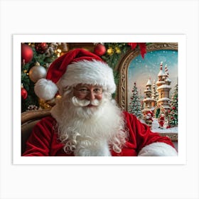 A Vividly Fluffy Red Santa Hat Brimming With Soft White Faux Fur Domes The Top In A Merry Celeb 2 1 Art Print