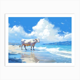 Cow On The Beach 3 Art Print