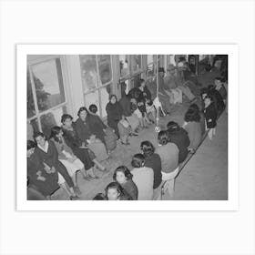 Mexican Pecan Workers Waiting In Union Hall For Assignment To Work, San Antonio, Texas By Russell Lee Art Print
