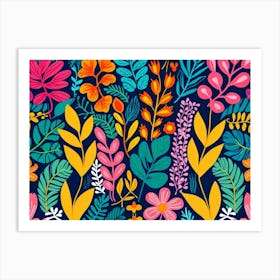 Colorful Floral Pattern 2 Art Print