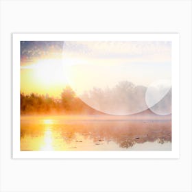 Sunrise Over A Lake Art Print