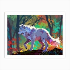 Wolf In The Forest 1 Art Print