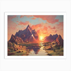 Low Poly Landscape Art Print