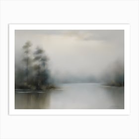 Abstract Misty Lake Art Print