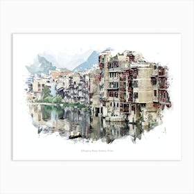 Sifangjing Xiang, Guizhou, China Art Print