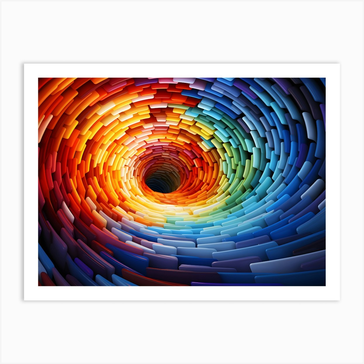 Spiral Art. nfinity Incarnate: Colorful Spirals in the Psychedelic Abyss.  RAinbow Psychedelic Spiral. Art Print