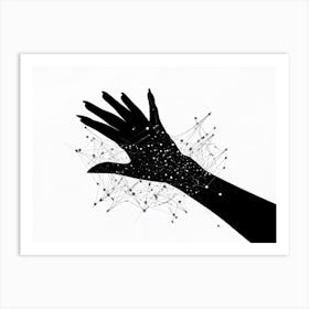 Abstract Composition Featuring A Black Hand Formed By A Constellation Of Arrows And Pointers Set In (4) Art Print