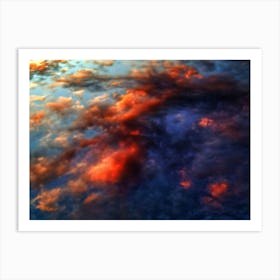 Cloudy abstract sky at sunset Art Print