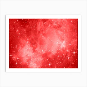 Red Galaxy Space Background Art Print