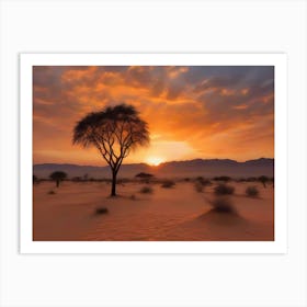 Sunset In The Desert 4 Art Print