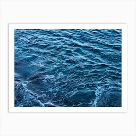 Waves and dark blue sea water Art Print