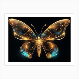 Golden Butterfly 67 Art Print