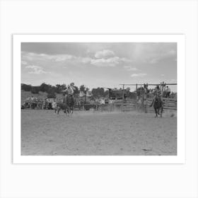 Calf Roping, Rodeo At Quemado, New Mexico By Russell Lee Art Print