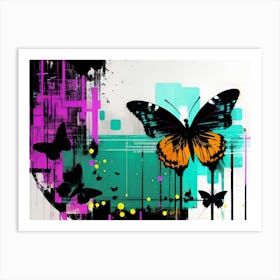 Abstract Butterfly Painting 2 Art Print