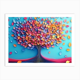 Colorful Tree with Multicolor Leaves 6 Art Print