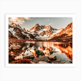 Chilean Mountains At Sunset Art Print