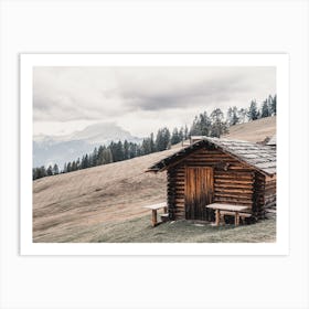 Hillside Hunting Cabin Art Print