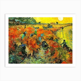 The Red Vineyards near Arles, 1888 by Vincent van Gogh in HD Art Print